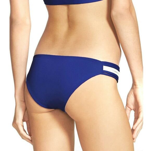 L*SPACE Oasis two tone full cut hipster strappy bikini bottoms sapphire Sz S NEW - Picture 4 of 8